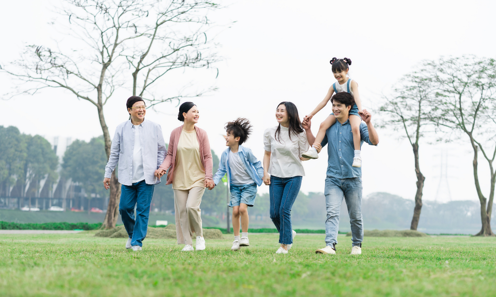 Family in the park